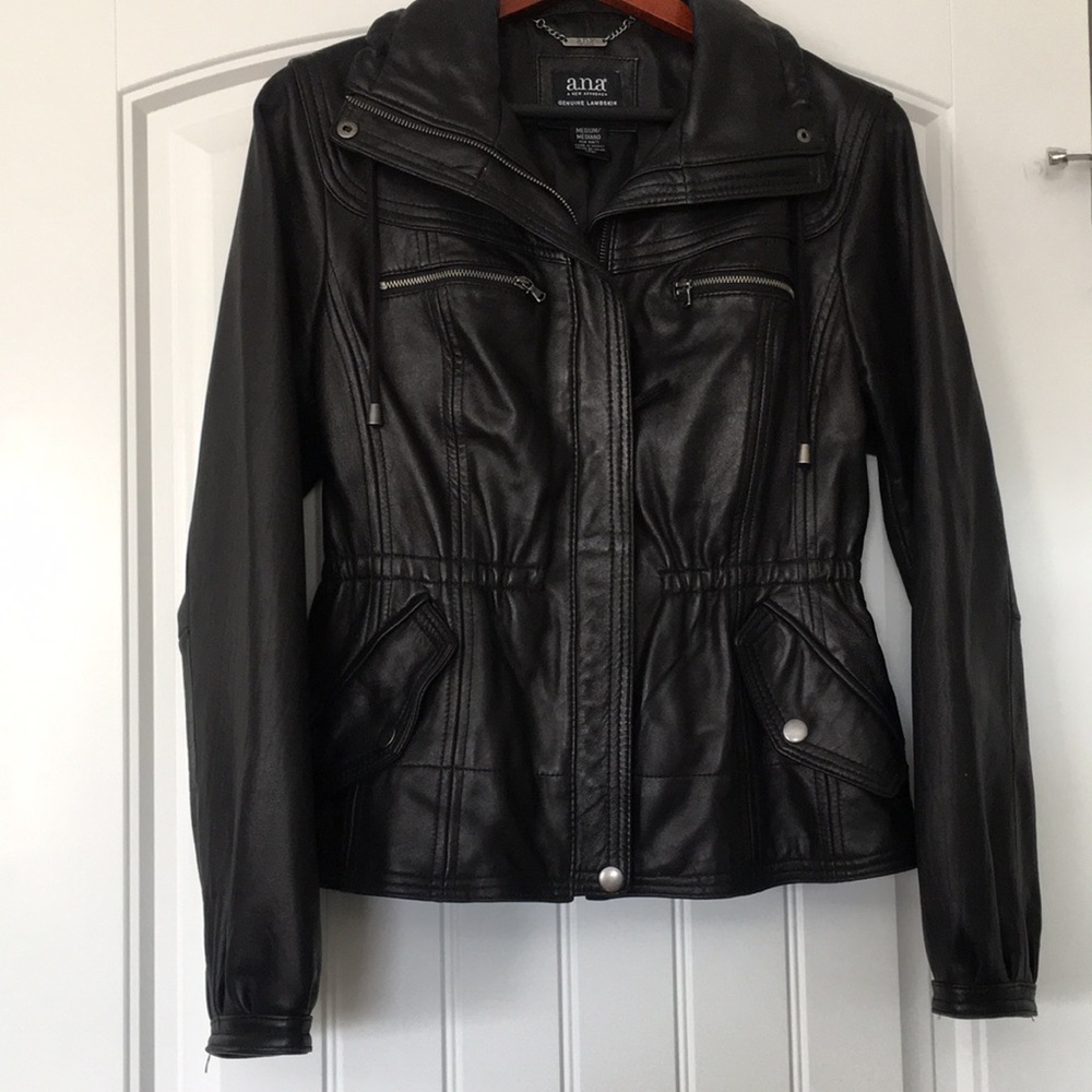 a.n.a. A New Approach  lambskin leather jacket